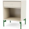 Nočný stolík Dream na zelených nohách svetlobéžový