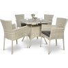 Focus Garden Focus LERIDA/LUGO 4+1 záhradná jedálenská súprava, biela 001673