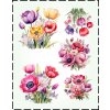 DTF transfer/nažehľovačka Tulipány mix 2 Nálepka - výška: A4