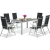 Hliníkový záhradný set s polywoodom Verona pre 6 osôb Garden Point čierno-sivý