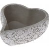 Betónový obal na kvetináč Lace heart sivá, 18 x 21 cm