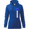 Nápis Záchranár + hviezda - Mikina dámska trendy zipper s kapucňou - S ( Kráľovská modrá )