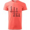 Šachové figúrky kreslené - Klasické pánske tričko vyššej gramáže - 4XL ( Korálová )