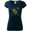 Bitcoin logo s grafmi - Dámske tričko Pure - 2XL ( Tmavomodrá (takmer čierna) )