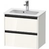 Duravit Ketho.2 - Umývadlová skrinka, 55x61x39 cm, 2 zásuvky, lesklá biela K25255022220000