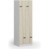 Kovová šatníková skrinka S1 Z, 4 oddiely, 1850 x 600 x 500 mm, demont, mechanický kódový zámok, laminované dvere, dub prírodný