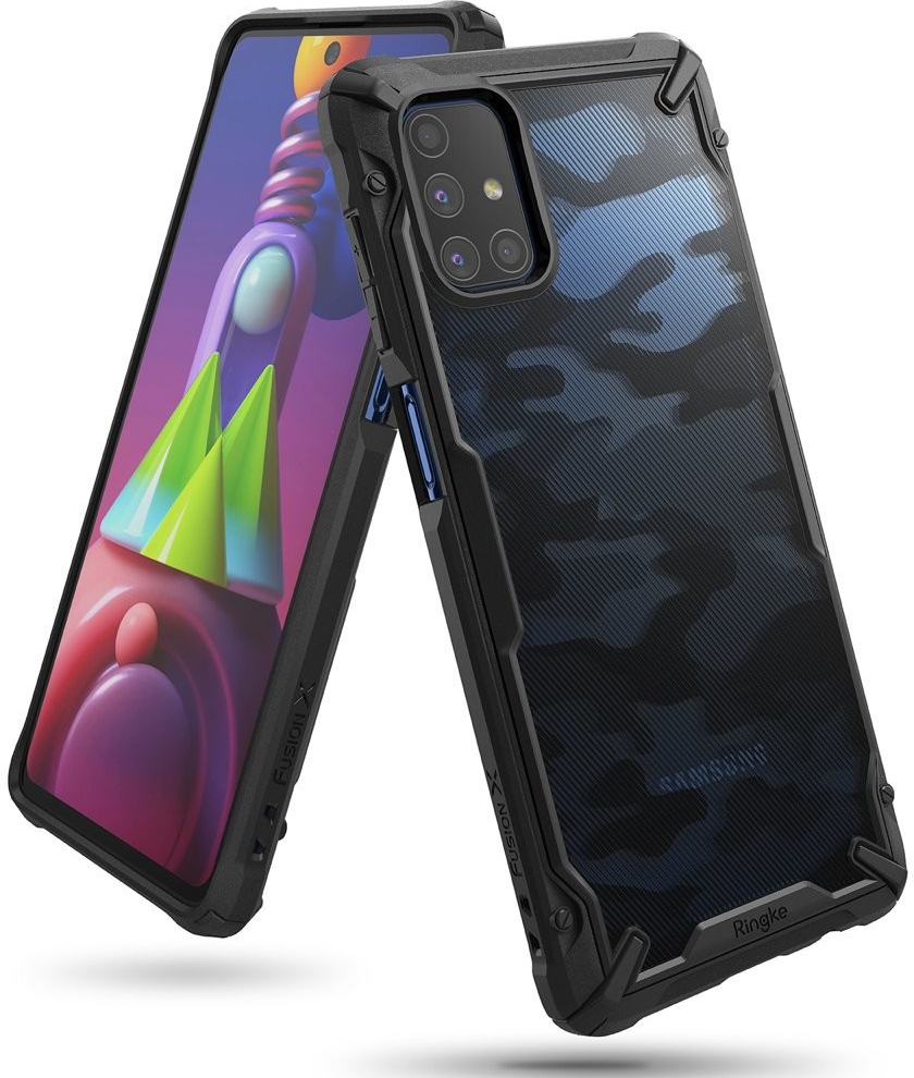 Púzdro Ringke Fusion X Design pancierové na Samsung Galaxy M51 camo čierne