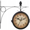 Nástenné hodiny RETOO obojstranné hnedé kovové vintage okrúhle 14,5 cm