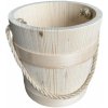 Drevené vedro s rúčkou lana, sauna, záhrada, studňa, kvetináč 22 x 23 cm, 6L