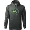Ryba s prútom - Mikina pánska Cape s kapucňou - S ( Tm. bridlica (šedozelená) )