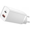 NONAME Baseus CCGAN2L-B02 GaN2 Lite Quick Nabíjačka USB + USB-C 65W White 6953156232945