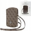 Guess PU 4G Triangle Logo Wallet Phone Bag Zipper hnedé