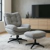 Otočné kreslo FREMONT s podnožkou, sivé ( Doba dodania: 5–12 pracovných dní)