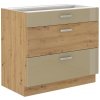Bývaj s nami SK, AXEL kuchynská skrinka 80 D 3S, capucino/dub artisan LTD,MDF