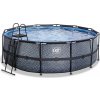 EXIT Toys Frame Pool Ø 427 x 122 cm - Stone Grey