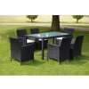VidaXL 7-dielna súprava záhradného nábytku s podložkami, PE ratan, čierna