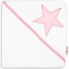 Detská termoosuška Baby Stars s kapucňou, 80 x 80 cm - biela, růžová výšivka Baby Nellys