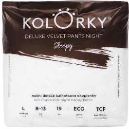 Kolorky DELUXE VELVET PANTS NIGHT Sleepy L 8-13 kg 19 ks