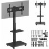 Ergo Office TV stolek/vozík Ergo-Office, max. nosnost 50 kg / police 5 kg, max. VESA 600x400, vestavěný prodlužovací kabel, černý, ER-304 B