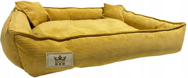 BB-Shop Manšestrové ležadlo Royal Dog Yellow
