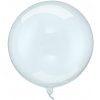 Party Sférický fóliový balón Bobo modrý, 40 cm – priehľadný dekoračný balón