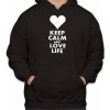 Fajntričko Mikina KEEP CALM AND LOVE LIFE, Farba látky čierna, Strih/ Variant Pánsky/UNISEX, Veľkosť M