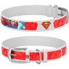 Kožený obojok DC Comics - Superman - biela, XS