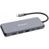 Verbatim Multiport Hub CMH-14 USB-C sivá / Dokovacia stanica / 5x USB-A / 2x USB-C / RJ45 / 2x HDMI / DP / VGA / 3.5mm (32154)