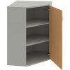Hobis Policová skriňa Strong P, 80x115,2x40 cm, buk/sivá - 2 - policová rohová