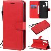 Peňaženkové kožené puzdro na Motorola Moto G8 Power - Červená