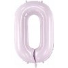 PartyDeco Fóliový balón narodeninové číslo 0 svetlofialový 72 cm