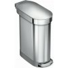 Úzky pedálový odpadkový kôš Simplehuman Slim - 45 l, kartáčovaná nerez oceľ, FPP
