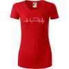 Srdce EKG - Dámske tričko z organickej bavlny Origin (GOTS) - XS ( Červená )