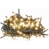 SOLIGHT LED vonkajšia vianočná reťaz, 100LED, 10m, 3m prívod, 8 funkcií, IP44, 3x AA, teplá biela