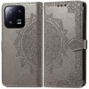 Peňaženkové puzdro Embossing Pattern Mandala Flower sivé – Xiaomi 13
