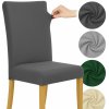 Sada elastických zamatových poťahov na stoličky – 6 ks tmavozelená