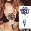 REBELULU Vodeodolné dočasné tetovačky pre ženy Fejkové tetovanie Dočasné tetovanie Kvet Vtáčie pierko Blue Purple Tattoo Sticker Lion Waterproof Tattoo Body Art Arm Fake Tattoo Men Women