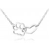 MINET JMAN0246SN45 - Strieborný náhrdelník PAW a srdce