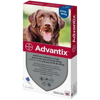 Advantix spot-on 4 x 4,0ml pipeta proti blchám a kliešťom pre psy od 25 do 40kg