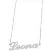 Ewena Retiazka z ocele s menom Leona strieborná + Darčekové balenie