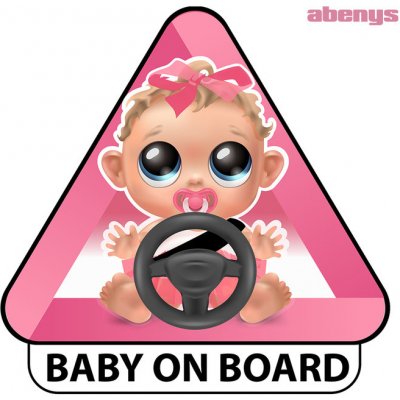 abenys Samolepka na auto BABY ON BOARD - dievčatko