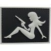 WARAGOD Nášivka 3D Girl with Pistol on Right Hand čierna 7x5cm