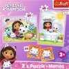 Trefl Puzzle 2v1 + pexeso - Gabby so svojou mačičkou / Gabby's Dollhouse