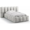 Sivá čalúnená jednolôžková posteľ s úložným priestorom s roštom 90x200 cm Lupine – Micadoni