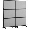 SucceBuy Paraván 171x186CM Zvukovo Izolačná Zástena Sivá Do Kancelárií Škôl