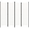 vidaXL so 4 panelmi krémovo biely 200x180 cm