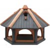 MKSTOR Drevené kŕmitko pre vtáky 62cmx52x45cm, vtáčia búdka, Antracit-TIK