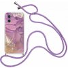 Kryt TopQ Motorola Moto G73 Marble fialový so šnúrkou 98460