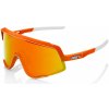 100% cyklistické okuliare Glendale Soft Tact Neon Orange Hiper Red Multilayer Mirror Lens oranžové