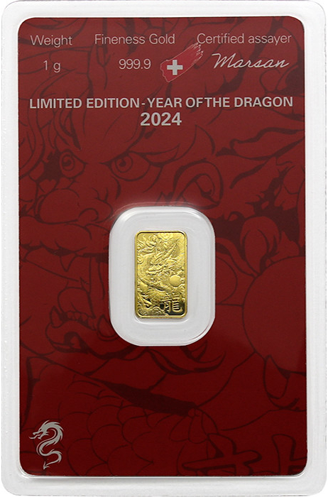 Argor-Heraeus Limited edition Rok draka zlatá tehlička 1 g